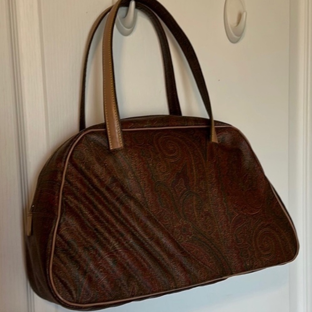 ETRO Paisley Bowler bag Mint Authentic Vintage structured clean interior